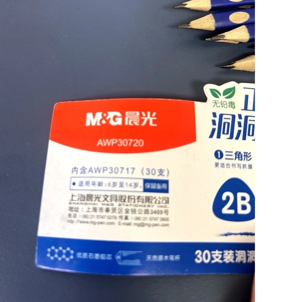30 Pack Ergonomic Triangular Shape Wood Pencils Three Flat Sides Sharpened‎ Blue